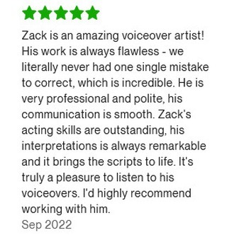 I just got my first client review on my @upwork profile! 🥳 This was for a fun, educational project that I can't wait to share with you soon. If you're looking for a #voiceover artist for your project, check out my profile in my bio and give me a shout! 
#voiceactor #voiceactorslife #fivestars #hustle #happycustomer #worktoserve #workfromhome #homestudio #homeoffice #volife #clienttestimonial #testimonial #fibrolife